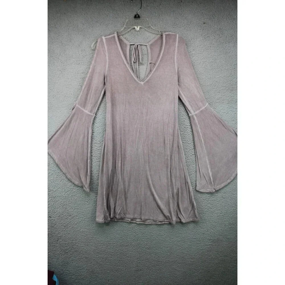 American Eagle Outfitters Slit Arm Bell Sleeves Tie Dress-Size Small/Petite-Boho